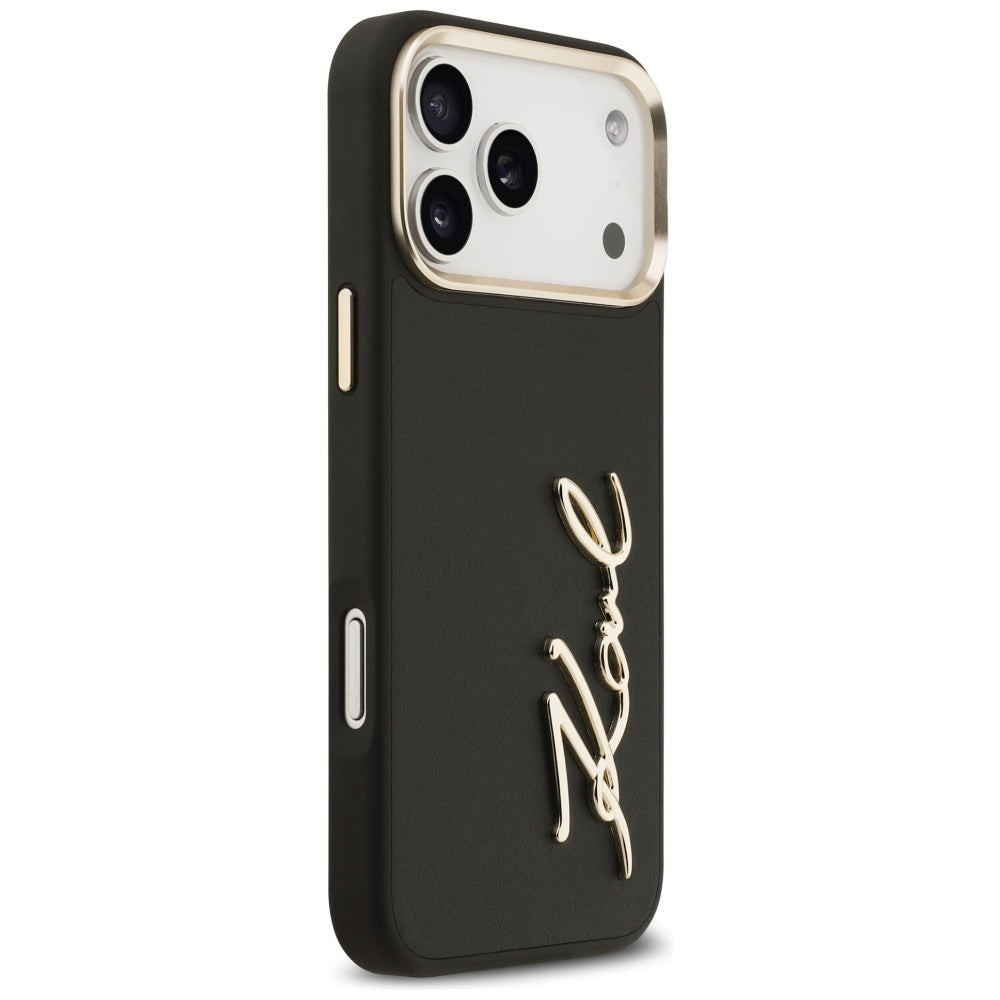 Puzdro pre Apple iPhone 17 Pro Max, Karl Lagerfeld, Script Logo, Čierne