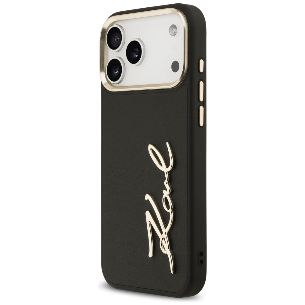 Puzdro pre Apple iPhone 17 Pro Max, Karl Lagerfeld, Script Logo, Čierne