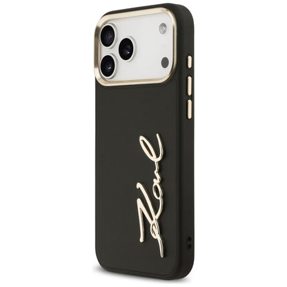 Puzdro pre Apple iPhone 17 Pro Max, Karl Lagerfeld, Script Logo, Čierne