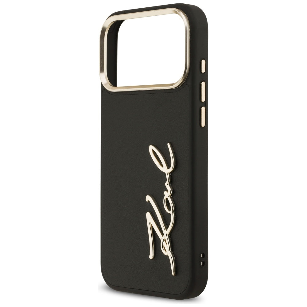 Puzdro pre Apple iPhone 17 Pro Max, Karl Lagerfeld, Script Logo, Čierne