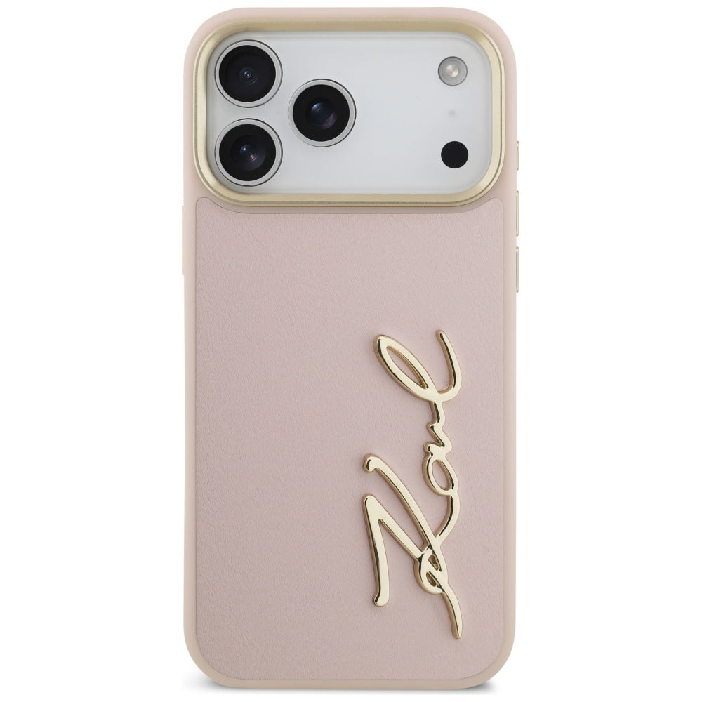 Puzdro pre Apple iPhone 17 Pro Max, Karl Lagerfeld, Script Logo, Ružová