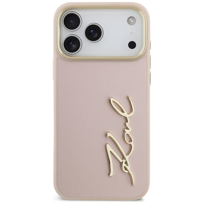 Puzdro pre Apple iPhone 17 Pro Max, Karl Lagerfeld, Script Logo, Ružová