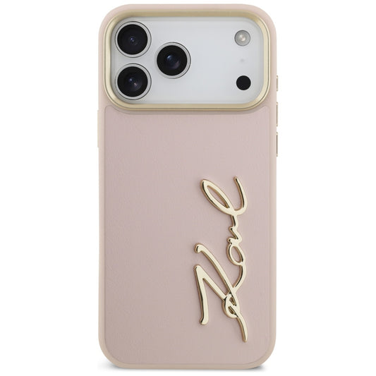 Puzdro pre Apple iPhone 17 Pro Max, Karl Lagerfeld, Script Logo, Ružová
