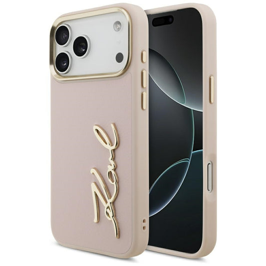 Puzdro pre Apple iPhone 17 Pro Max, Karl Lagerfeld, Script Logo, Ružová