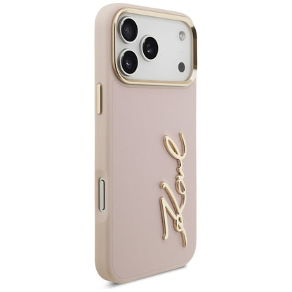 Puzdro pre Apple iPhone 17 Pro Max, Karl Lagerfeld, Script Logo, Ružová