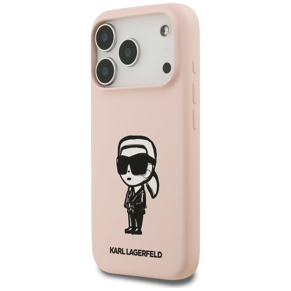 Puzdro pre Apple iPhone 17 Pro Max, Karl Lagerfeld, Sketch and Logo Karl, Ružové