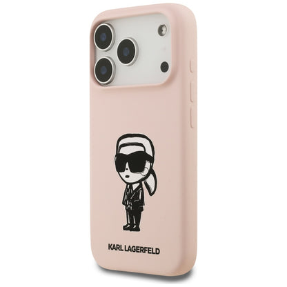 Puzdro pre Apple iPhone 17 Pro Max, Karl Lagerfeld, Sketch and Logo Karl, Ružové