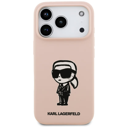 Puzdro pre Apple iPhone 17 Pro Max, Karl Lagerfeld, Sketch and Logo Karl, Ružové