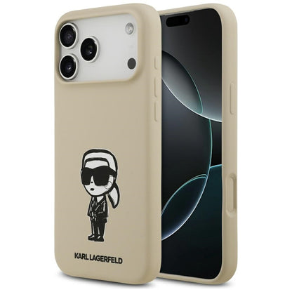 Puzdro pre Apple iPhone 17 Pro Max, Karl Lagerfeld, Sketch and Logo Karl, Hnedá