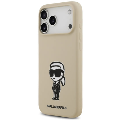 Puzdro pre Apple iPhone 17 Pro Max, Karl Lagerfeld, Sketch and Logo Karl, Hnedá