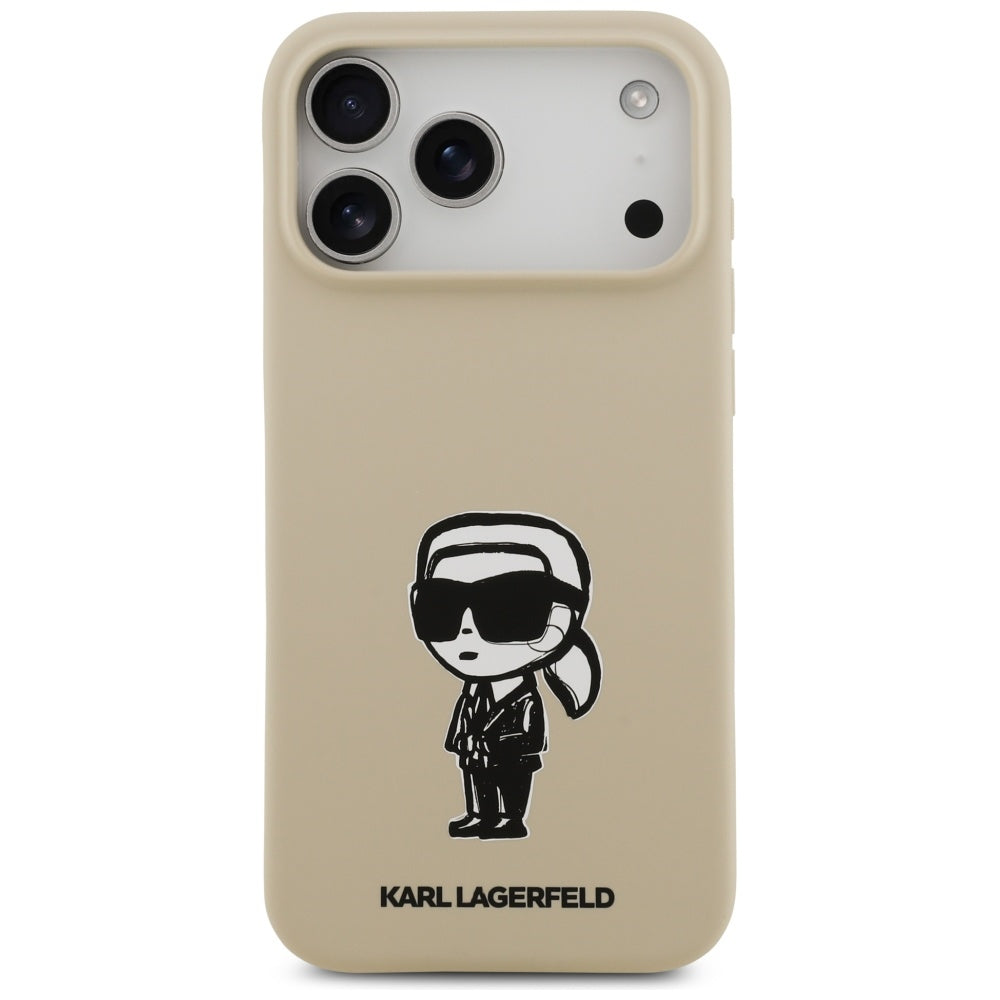 Puzdro pre Apple iPhone 17 Pro Max, Karl Lagerfeld, Sketch and Logo Karl, Hnedá