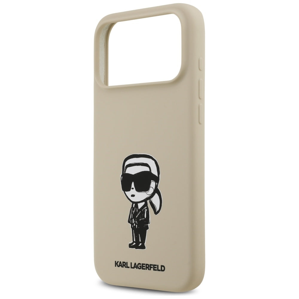 Puzdro pre Apple iPhone 17 Pro Max, Karl Lagerfeld, Sketch and Logo Karl, Hnedá