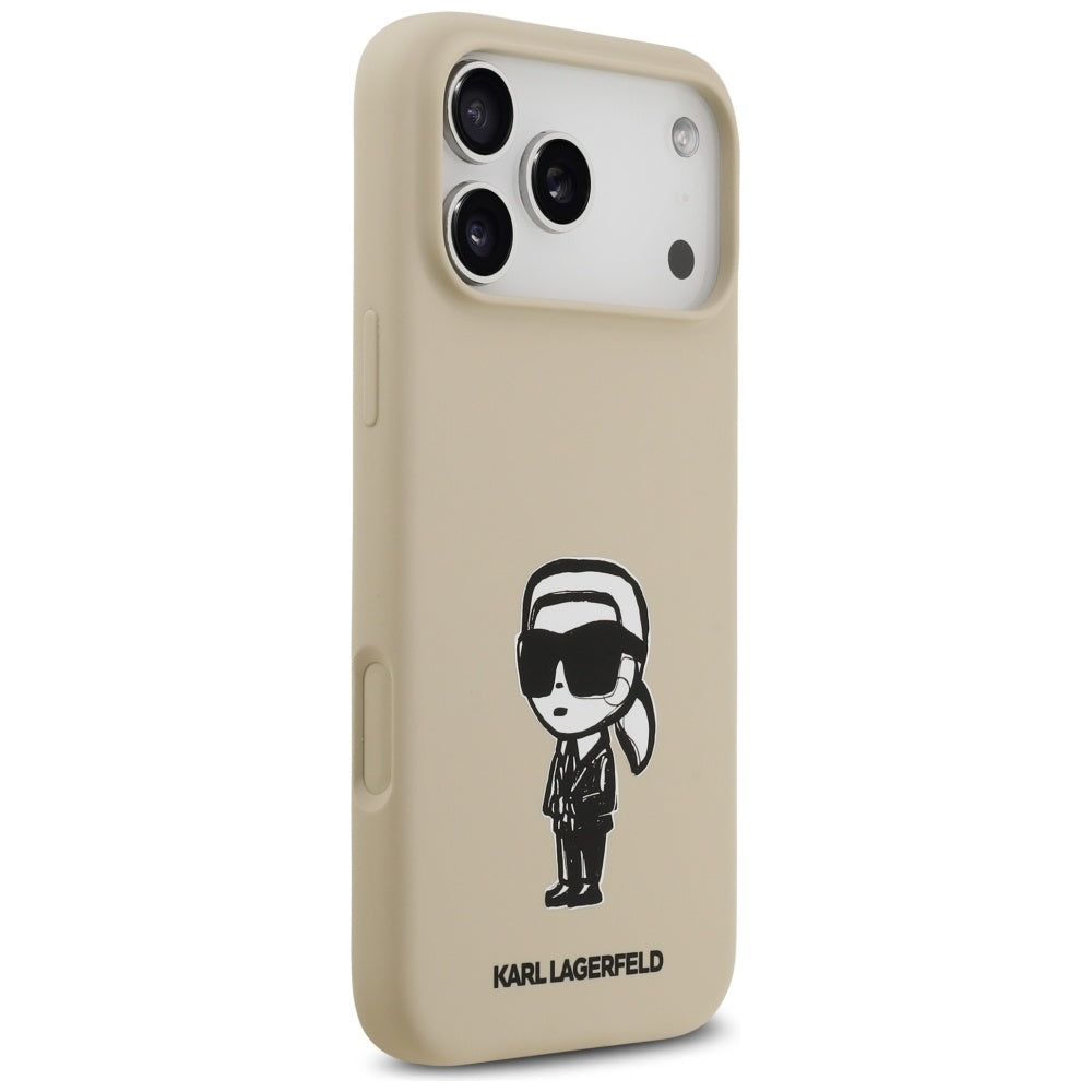 Puzdro pre Apple iPhone 17 Pro Max, Karl Lagerfeld, Sketch and Logo Karl, Hnedá