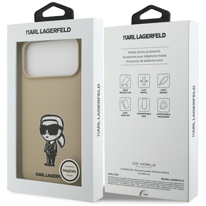 Puzdro pre Apple iPhone 17 Pro Max, Karl Lagerfeld, Sketch and Logo Karl, Hnedá