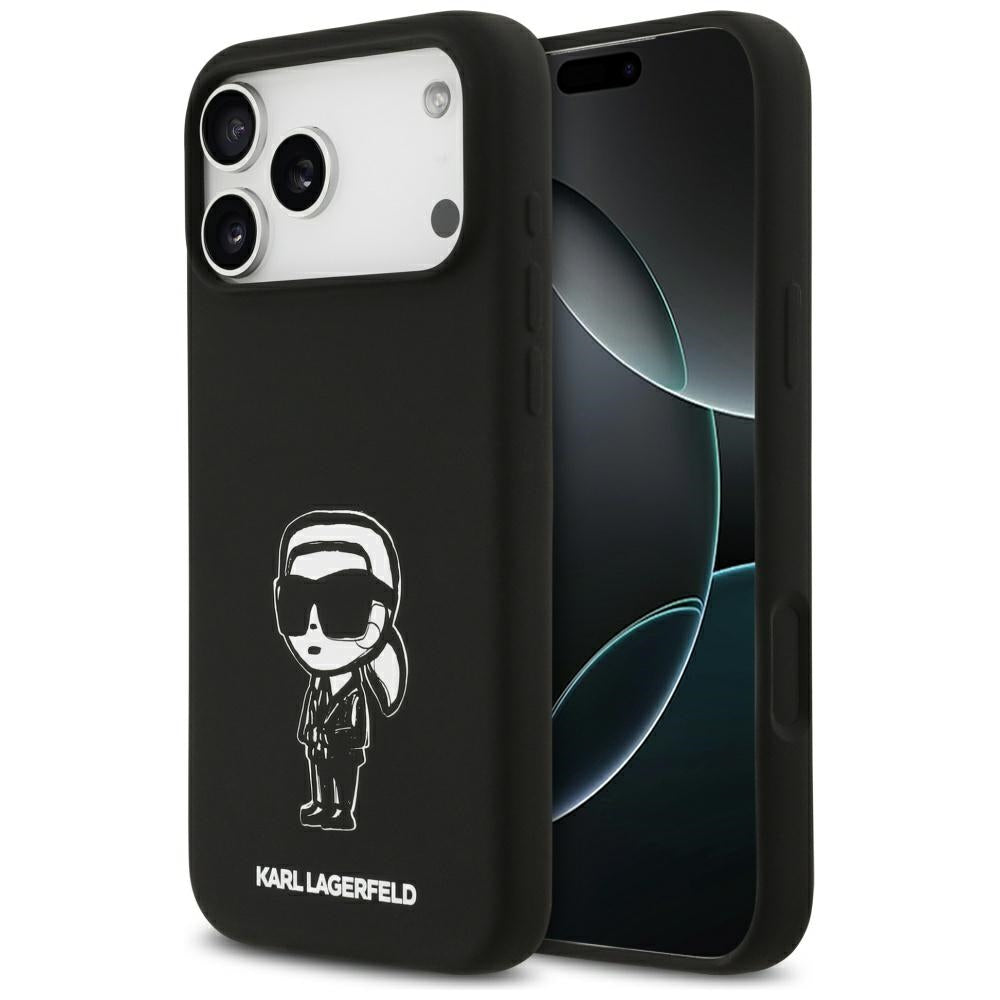 Puzdro pre Apple iPhone 17 Pro Max, Karl Lagerfeld, Sketch and Logo Karl, Čierne