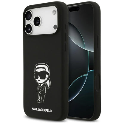Puzdro pre Apple iPhone 17 Pro Max, Karl Lagerfeld, Sketch and Logo Karl, Čierne