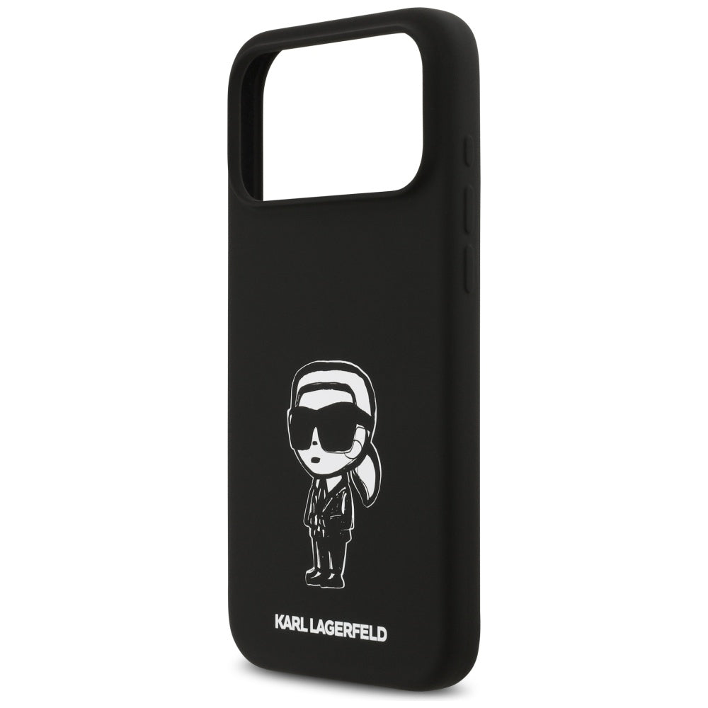 Puzdro pre Apple iPhone 17 Pro Max, Karl Lagerfeld, Sketch and Logo Karl, Čierne