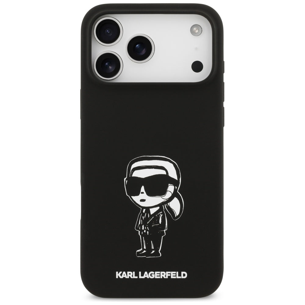Puzdro pre Apple iPhone 17 Pro Max, Karl Lagerfeld, Sketch and Logo Karl, Čierne