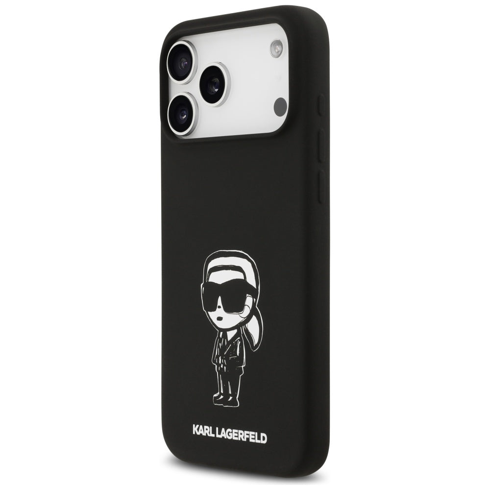 Puzdro pre Apple iPhone 17 Pro Max, Karl Lagerfeld, Sketch and Logo Karl, Čierne