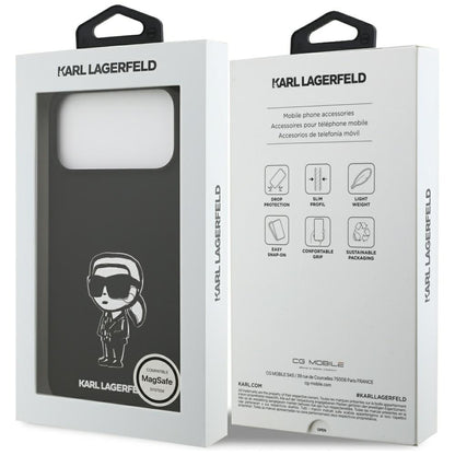 Puzdro pre Apple iPhone 17 Pro Max, Karl Lagerfeld, Sketch and Logo Karl, Čierne