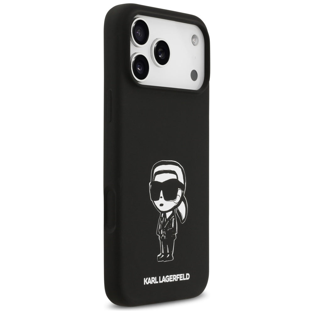 Puzdro pre Apple iPhone 17 Pro Max, Karl Lagerfeld, Sketch and Logo Karl, Čierne