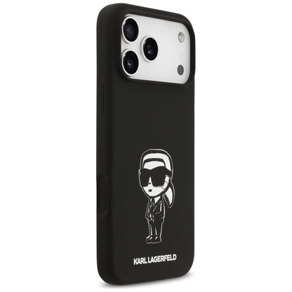 Puzdro pre Apple iPhone 17 Pro Max, Karl Lagerfeld, Sketch and Logo Karl, Čierne