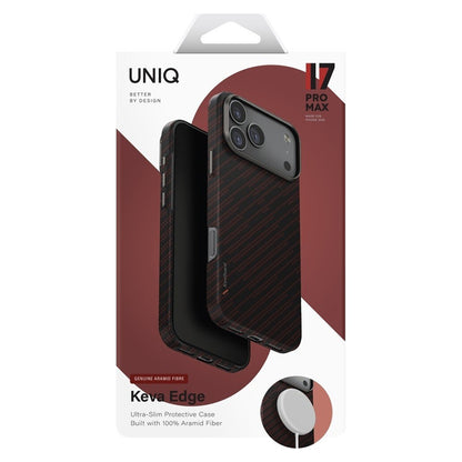 Puzdro MagSafe pre Apple iPhone 17 Pro Max, UNIQ, Keva MagClick, Čierno Červené