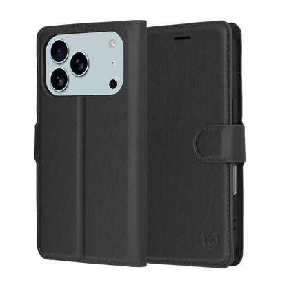 Puzdro pre Apple iPhone 17 Pro, Techsuit, Leather Folio, Čierne