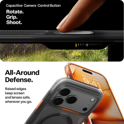 Case for Apple iPhone 17 Pro, Torras, Ostand Spin Air, Gray