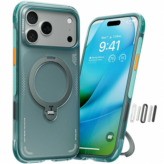 Puzdro pre Apple iPhone 17 Pro, Torras, Ostand Spin Air, Zelené