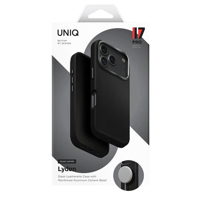 Puzdro pre Apple iPhone 17 Pro, UNIQ, Lyden Leatherette, Modročierna