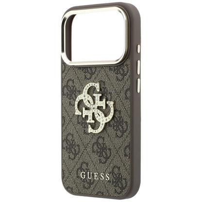 Puzdro pre Apple iPhone 18 Pro / 17 Pro, Guess, 4G Big Strass Logo, Hnedé