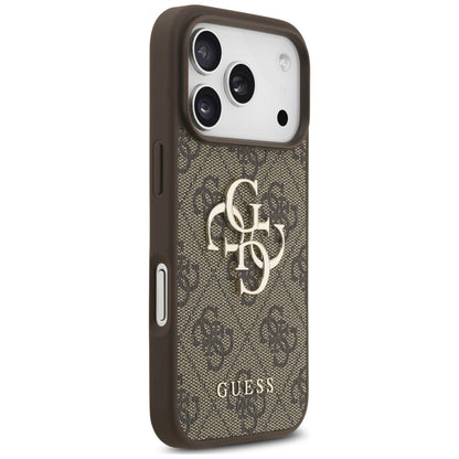 Puzdro pre Apple iPhone 18 Pro / 17 Pro, Guess, 4G Classic Logo s remienkom, Hnedé