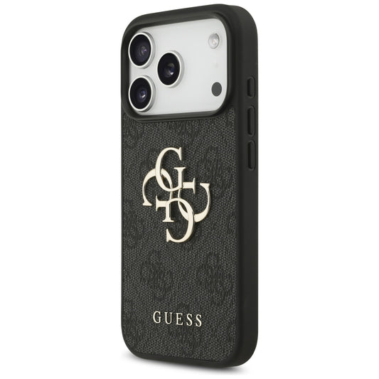 Puzdro pre Apple iPhone 18 Pro / 17 Pro, Guess, 4G Classic Logo s remienkom, čierne