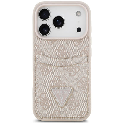 Puzdro na Apple iPhone 18 Pro / 17 Pro, Guess, 4G Double Card Triangle, ružové