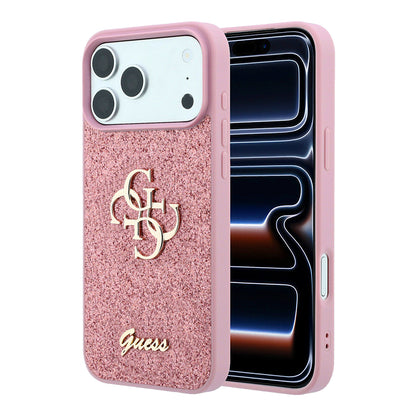 Puzdro pre Apple iPhone 18 Pro / 17 Pro, Guess, Fixed Glitter Big 4G, Ružové