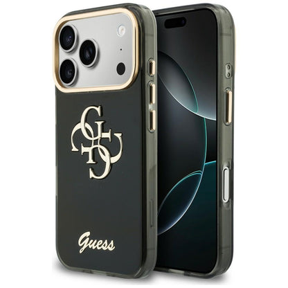 Puzdro pre Apple iPhone 18 Pro / 17 Pro, Guess, IML 4G Metal Script, Čierne