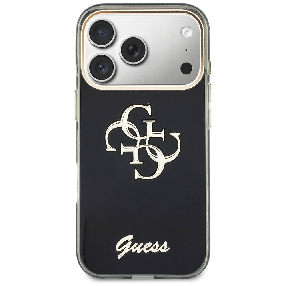 Puzdro pre Apple iPhone 18 Pro / 17 Pro, Guess, IML 4G Metal Script, Čierne