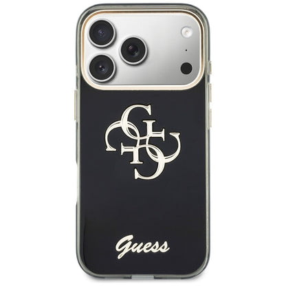 Puzdro pre Apple iPhone 18 Pro / 17 Pro, Guess, IML 4G Metal Script, Čierne