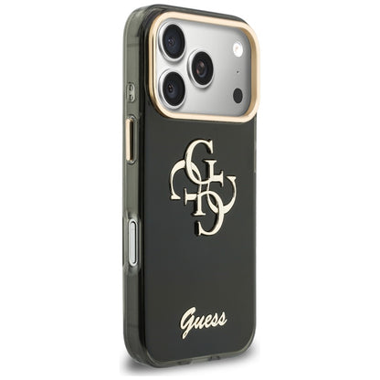 Puzdro pre Apple iPhone 18 Pro / 17 Pro, Guess, IML 4G Metal Script, Čierne