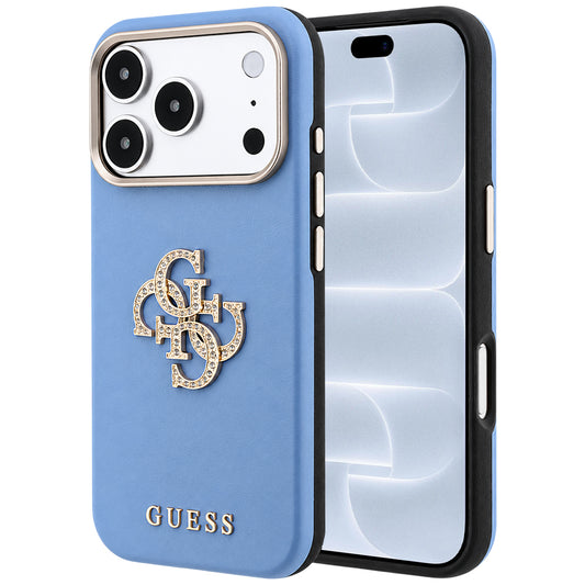 Puzdro pre Apple iPhone 18 Pro / 17 Pro, Guess, Smooth Big Strass Logo, Modrá