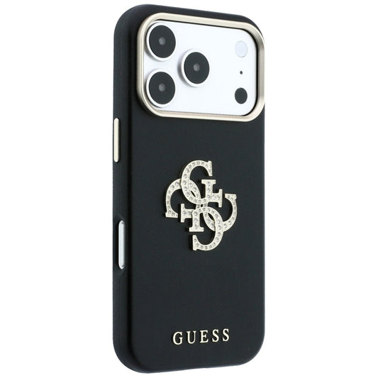 Puzdro pre Apple iPhone 18 Pro / 17 Pro, Guess, Smooth Big Strass Logo, Čierne