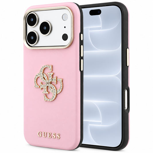 Puzdro Guess Smooth Big Strass Logo pre Apple iPhone 18 Pro / 17 Pro, ružové