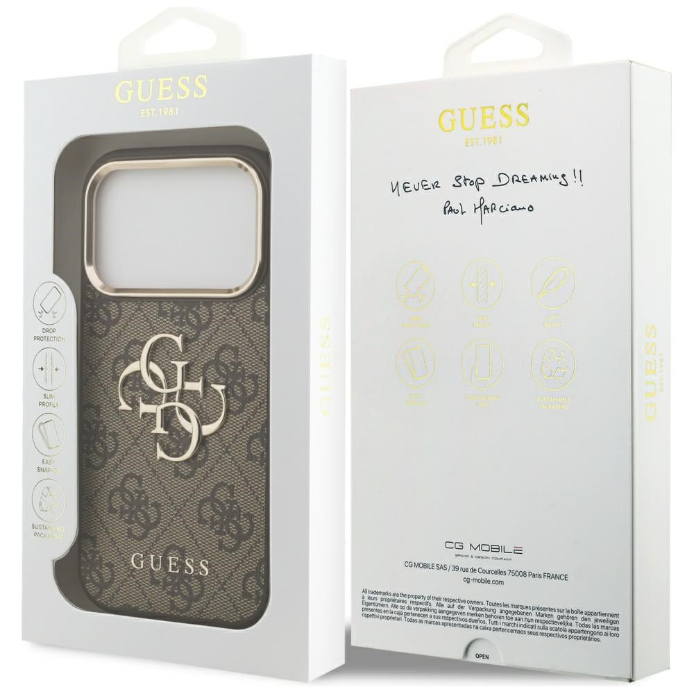 Puzdro pre Apple iPhone 18 Pro Max / 17 Pro Max, Guess, 4G Big Classic Logo, Hnedé