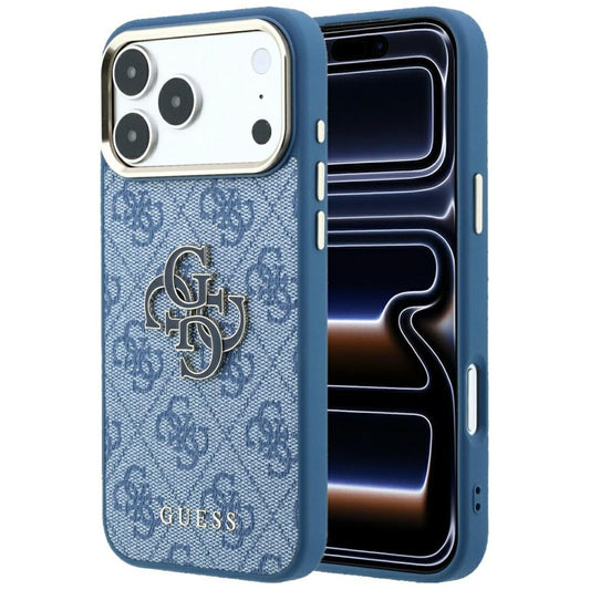 Puzdro pre Apple iPhone 18 Pro Max / 17 Pro Max, Guess, 4G veľké živicové logo, modré