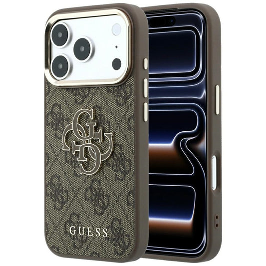 Puzdro pre Apple iPhone 18 Pro Max / 17 Pro Max, Guess, 4G veľké živicové logo, Hnedé