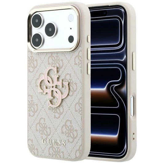 Puzdro pre Apple iPhone 18 Pro Max / 17 Pro Max, Guess, 4G veľké živicové logo, ružové