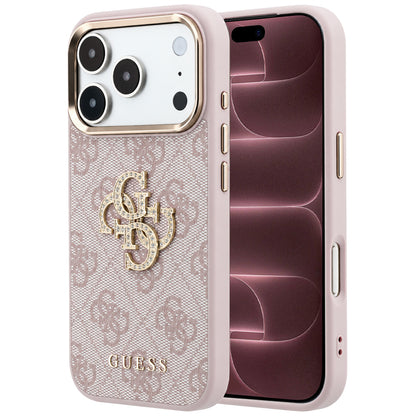 Puzdro pre Apple iPhone 18 Pro Max / 17 Pro Max, Guess, 4G Big Strass Logo, Ružové