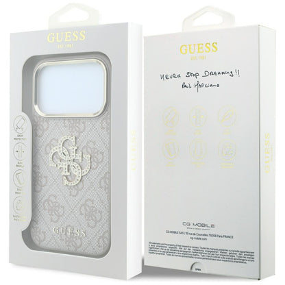 Puzdro pre Apple iPhone 18 Pro Max / 17 Pro Max, Guess, 4G Big Strass Logo, Ružové