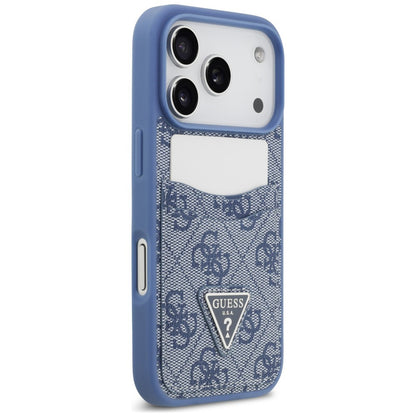 Puzdro na Apple iPhone 18 Pro Max / 17 Pro Max, Guess, 4G Double Card Triangle, modré